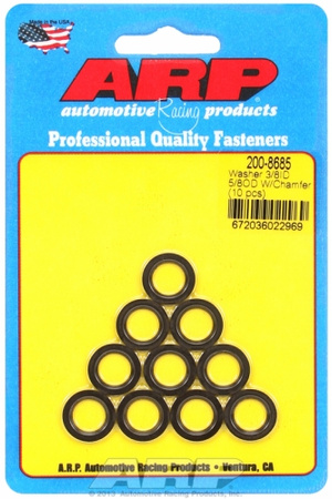 Śruby ARP "3/8""ID 5/8""OD machined chamfer black washers" (10pcs)