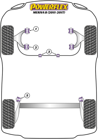 Przednia tuleja przedniego wahacza Powerflex Road Series Vauxhall / Opel MERIVA MODELS & Meriva B (2011 - 2017) PFF80-801