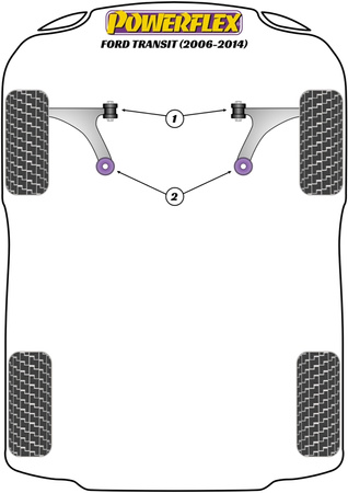 Querlenker Hinterrad Buchsen Powerflex Polyurethanbuchse Road Series Ford Transit Transit (2006 - 2014) PFF19-4002