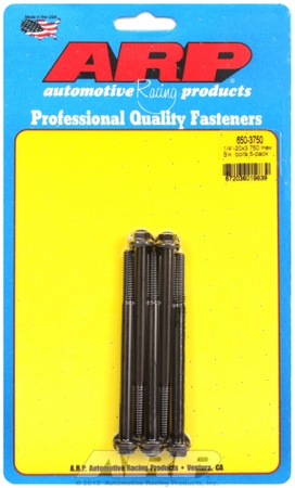ARP "1/4""-20 X 3.750 hex black oxide bolts" (5pcs)