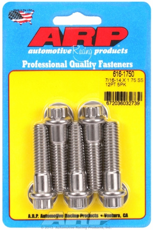 ARP "7/16""-14 X 1.750 12pt SS bolts" (5pcs)