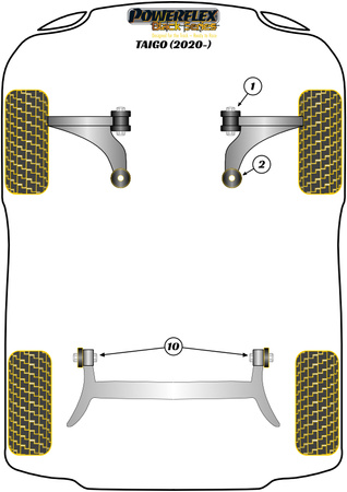 Priekinė svirtis 30mm Powerflex poliuretano įvorė Black Series Volkswagen Taigo (2020 on) PFF85-201BLK
