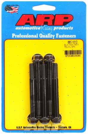 ARP M8 x 1.25 x 75 hex black oxide bolts (5pcs)