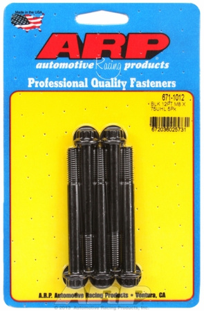 ARP M8 x 1.25 x 75 12pt black oxide bolts (5pcs)