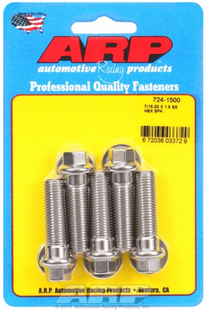 ARP "7/16""-20 x 1.500 hex SS bolts" (5pcs)