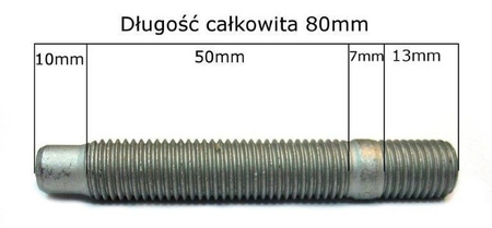 Kuta szpilka wkręcana + nakrętka M12x1,5