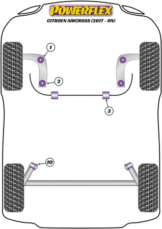 Stabilisatorbuchse vorne 21mm Powerflex Polyurethanbuchse Road Series Citroen C3 Models  C3 Aircross (2017 - ON) PFF50-503-21