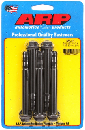 ARP M10 x 1.25 x 90 hex black oxide bolts (5pcs)