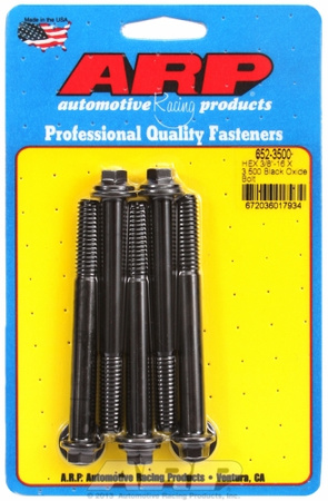 ARP "3/8""-16 X 3.500 hex black oxide bolts" (5pcs)
