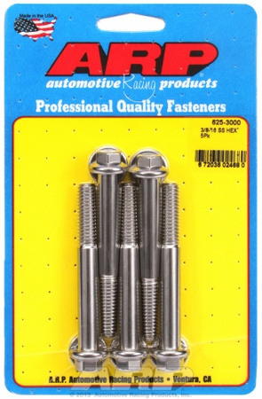 Śruby ARP "3/8""-16 x 3.000 hex 7/16 wrenching SS bolts" (5pcs)