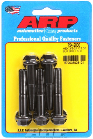 ARP "3/8""-24 x 2.000 hex 7/16 wrenching black oxide bolts" 5pcs