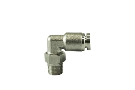 Turbosmart Wastegates vožtuvas 1/8" NPT 90º Pushloc Fitting - SS - 1/4"