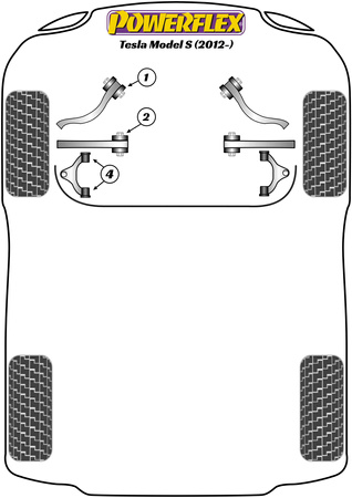 Front Upper Control Arm Inc Bush Kit  Powerflex Polyurethane Bush Road Series Tesla Model S (2012 - ON) PFF75K-504