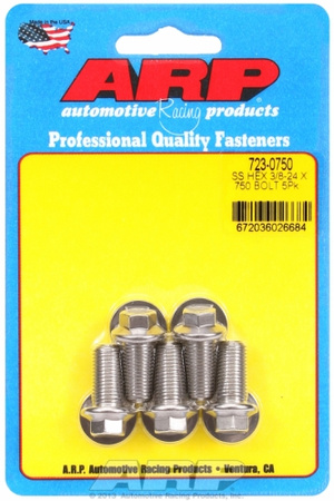 ARP "3/8""-24 x .750 hex SS bolts" (5pcs)