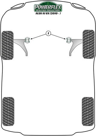 Front Strut Top Mount Bush Powerflex Polyurethane Bush Heritage Collection Audi A1 / S1 (2010 on) A1 8X (2010 - 2018) PFF85-430H