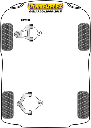Rear Upper Wishbone Bush Powerflex Polyurethane Bush Road Series Lamborghini Gallardo LP560-4 (2008-2013) PF3-1401