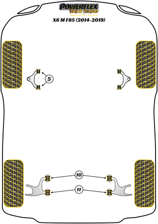 Przednia tuleja dolnego tylnego wahacza Powerflex Black Series BMW X Series & X6 Series\X6 M F86 (2014-2019) PFR5-710BLK