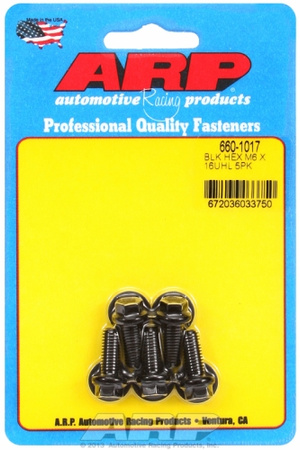 ARP M6 x 1.00 x 16 hex black oxide bolts (5pcs)