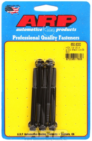 Śruby ARP "1/4""-20 X 3.000 hex black oxide bolts" (5pcs)