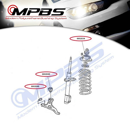 Lengéscsillapító távtartó persely (elöl / hátul) - MPBS: 6602034 Volvo 960, I, II, S90 / V90,