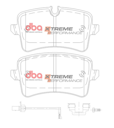Klocki hamulcowe tylne DBA Brake Pads Xtreme Performance - DB15101XP AUDI A6 C7 allroad quattro Avant A7 4G8 A8 D4 RS4 B8 RS5 RS6 RS7 S6 S7 S8 PORSCHE Macan VOLKSWAGEN Touareg 3rd Gen