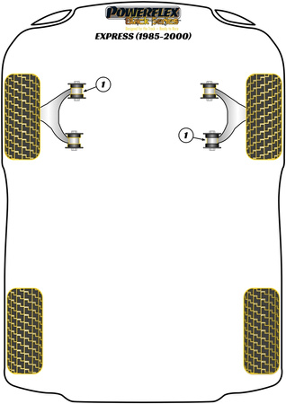 Front Lower Wishbone Bush Powerflex Polyurethane Bush Black Series Renault Express (1985 - 2000) PFF60-101BLK