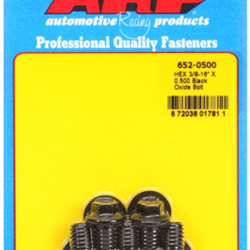 ARP "3/8""-16 X 0.500 hex black oxide bolts" (5pcs)