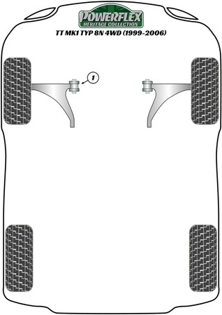 Front Subframe Rear Bush Powerflex Polyurethane Bush Heritage Collection Audi TT Models TT MK1 TYP 8N (1999-2006) TT Mk1 Typ 8N 4WD (1999-2006) PFF85-424H