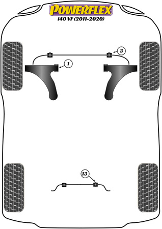 Querlenker Vorderrad Buchsen Sturz einstellbar Powerflex Polyurethanbuchse Road Series Hyundai i40 (2011 - 2020) PFF26-101G