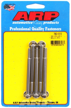 ARP M6 x 1.00 x 80 hex SS bolts (5pcs)