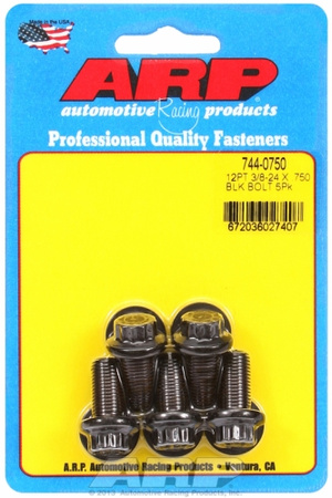 ARP "3/8""-24 x .750 12pt 7/16 wrenching black oxide bolts" 5pcs