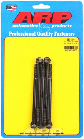 ARP "1/4""-20 X 4.250 hex black oxide bolts" (5pcs)