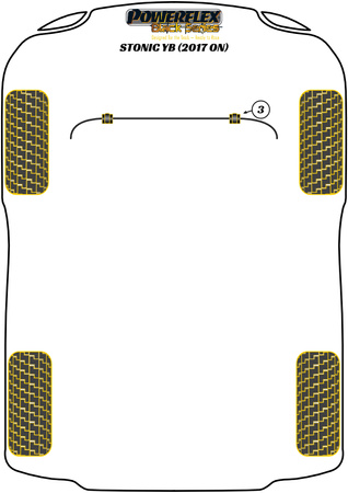 Első stabilizátor persely 22,5 mm Powerflex poliuretán szilent Black Series Kia Stonic YB (2017 on) PFF26-103-22.5BLK