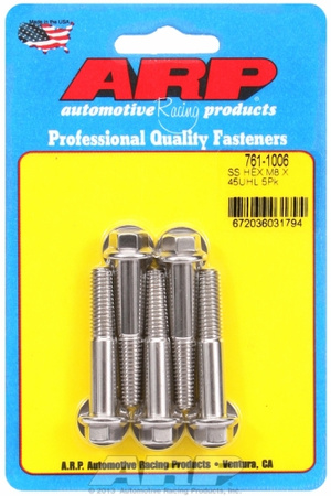 ARP M8 x 1.25 x 45 hex SS bolts (5pcs)