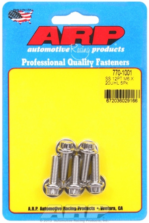 ARP M6 x 1.00 x 20 12pt SS bolts (5pcs)