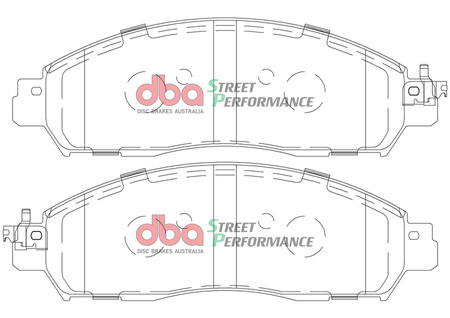 Klocki hamulcowe przednie DBA Brake Pads Street Performance - DB2374SP NISSAN Leaf NP300 Navara D23 RENAULT Alaskan