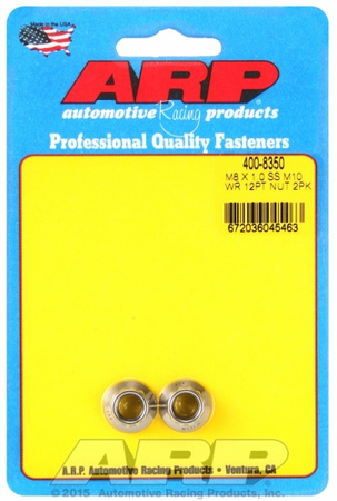 ARP M8 X 1.00 (M10 wr) SS 12pt nut kit