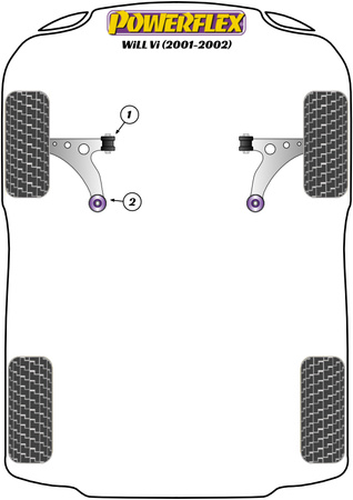 PowerAlign Camber Bolt Kit (14mm) Powerflex Polyurethane Bush road+black Toyota WiLL Vi (2001 - 2002) PFA100-14