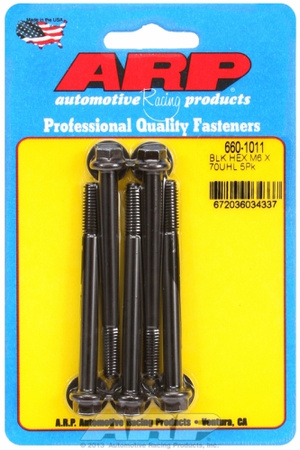 ARP M6 x 1.00 x 70 hex black oxide bolts (5pcs)