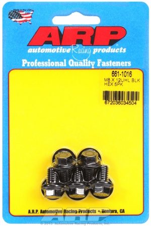 ARP M8 x 1.25 x 12 hex black oxide bolts (5pcs)
