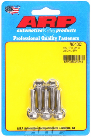 ARP M6 x 1.00 x 25 hex SS bolts (5pcs)
