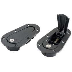 "AeroCatch" virš skydelio esančios kaukės tvirtinimo detalės su užraktu