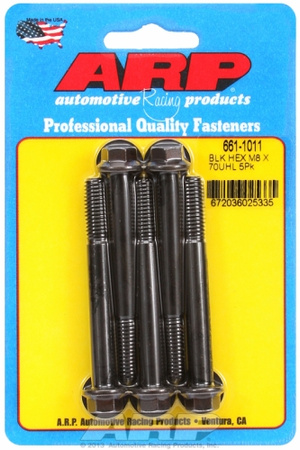 ARP M8 x 1.25 x 70 hex black oxide bolts (5pcs)