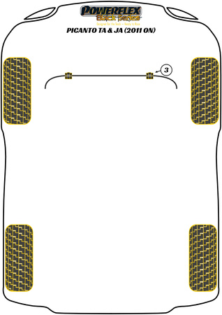 Stabilisatorbuchse vorne 23.2mm  Powerflex Polyurethanbuchse Black Series Kia Picanto TA & JA (2011 on) PFF26-103-23.2BLK