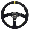 Steering wheel sport suede 350mm flat IRP + Steering wheel hub Quick Release IRP black gold