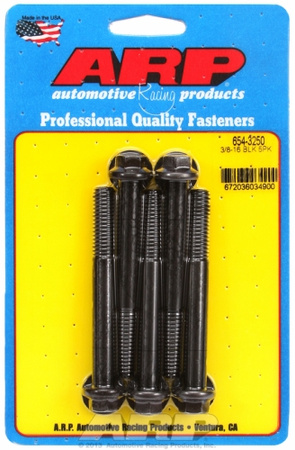 ARP "3/8""-16 x 3.250 hex 7/16 wrenching black oxide bolts"(5pcs