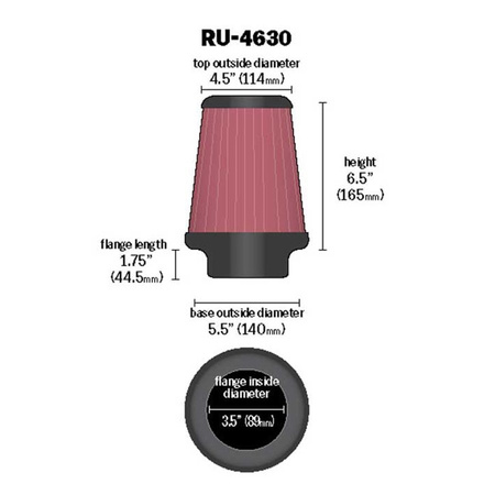 K&N Universal-Kegelfilter RU-4630