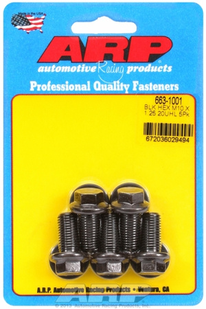 ARP M10 x 1.25 x 20 hex black oxide bolts (5pcs)