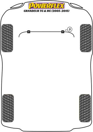 Priekinė apsaugos nuo riedėjimo juostos įvorė 23,2 mm Powerflex poliuretano įvorė Road Series Hyundai Grandeur TG/HG (2005 - 2015) PFF26-103-23.2