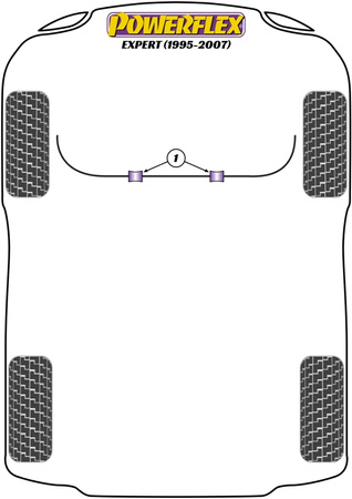 Universalus išmetimo laikiklis Powerflex poliuretano įvorė Road Series Peugeot Expert (1995-2007) EXH026